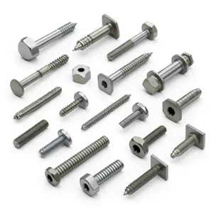 A comprehensive set of 20 industrial fasteners including screws, bolts, and anchors, engineered for heavy-duty performance in construction, automotive, woodworking, and industrial manufacturing.